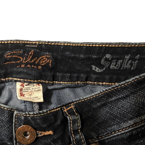 SILVER Jeans Suki Women's W28/L32 dark wash stretch EUC - Picture 4 of 6